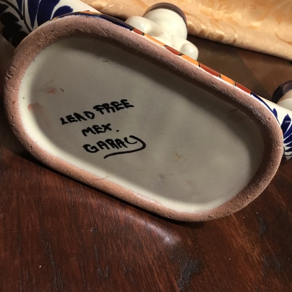 MEXICAN POTTERY GARAY 3 LITE CANDELABRA, CANDLESTICK, FOLK ART - Picture 9 of 13